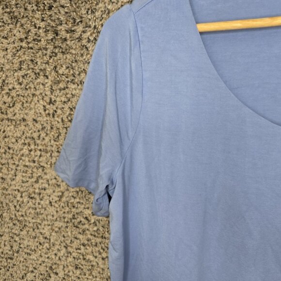 Talbots Top Womens Plus 1X Blue‎ Scoop Neck Short Sleeve Tee Stretch Casual - Picture 3 of 7